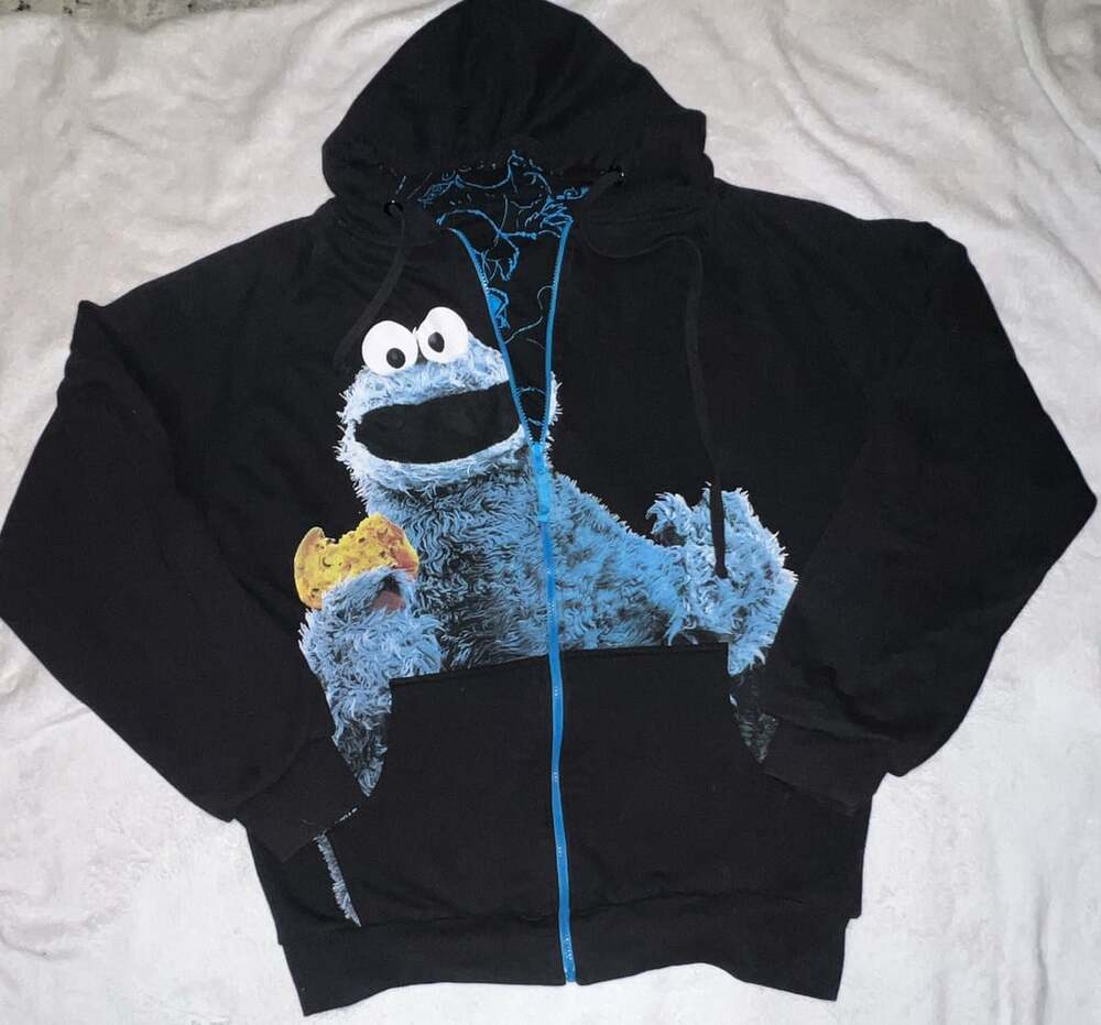 deKryptic Sesame Street Cookie Monster Black Full-Zip Hoodie